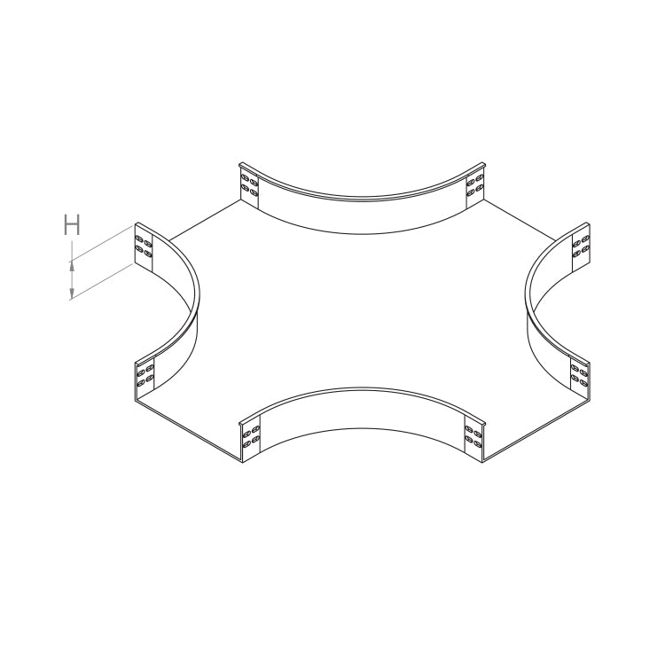 Cross Solid Bottom Cable Tray